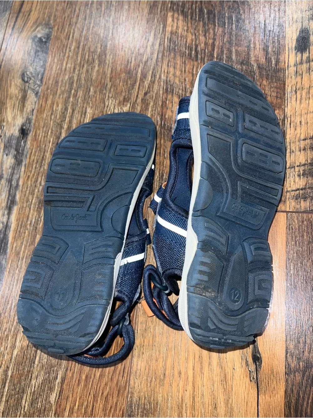 Cat & Jack Navy and Orange Kids Adjustable Sport Sandals